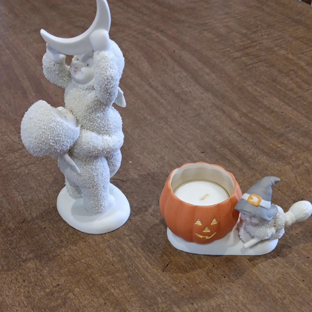 Charming Halloween Dept 56 Snowbaby Candle Holder Set.